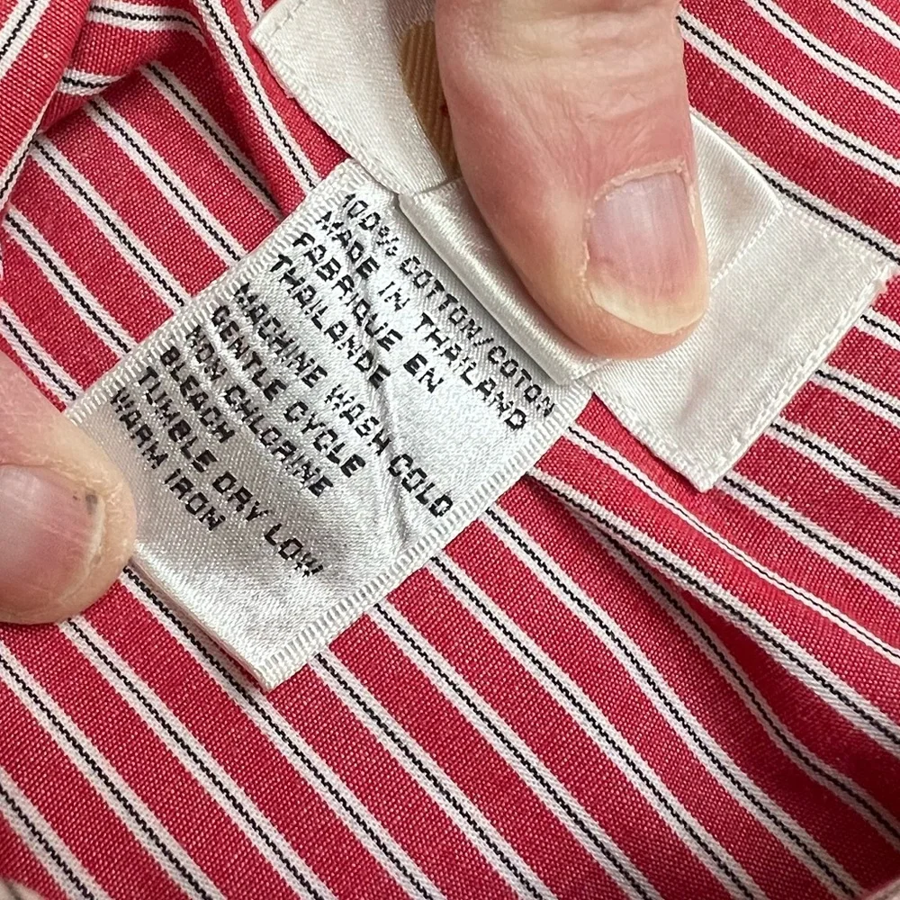 Talbots Women's Blouse Striped Buttons Shirt Top Size 12 French Cuffs Links LS - Picture 12 of 16